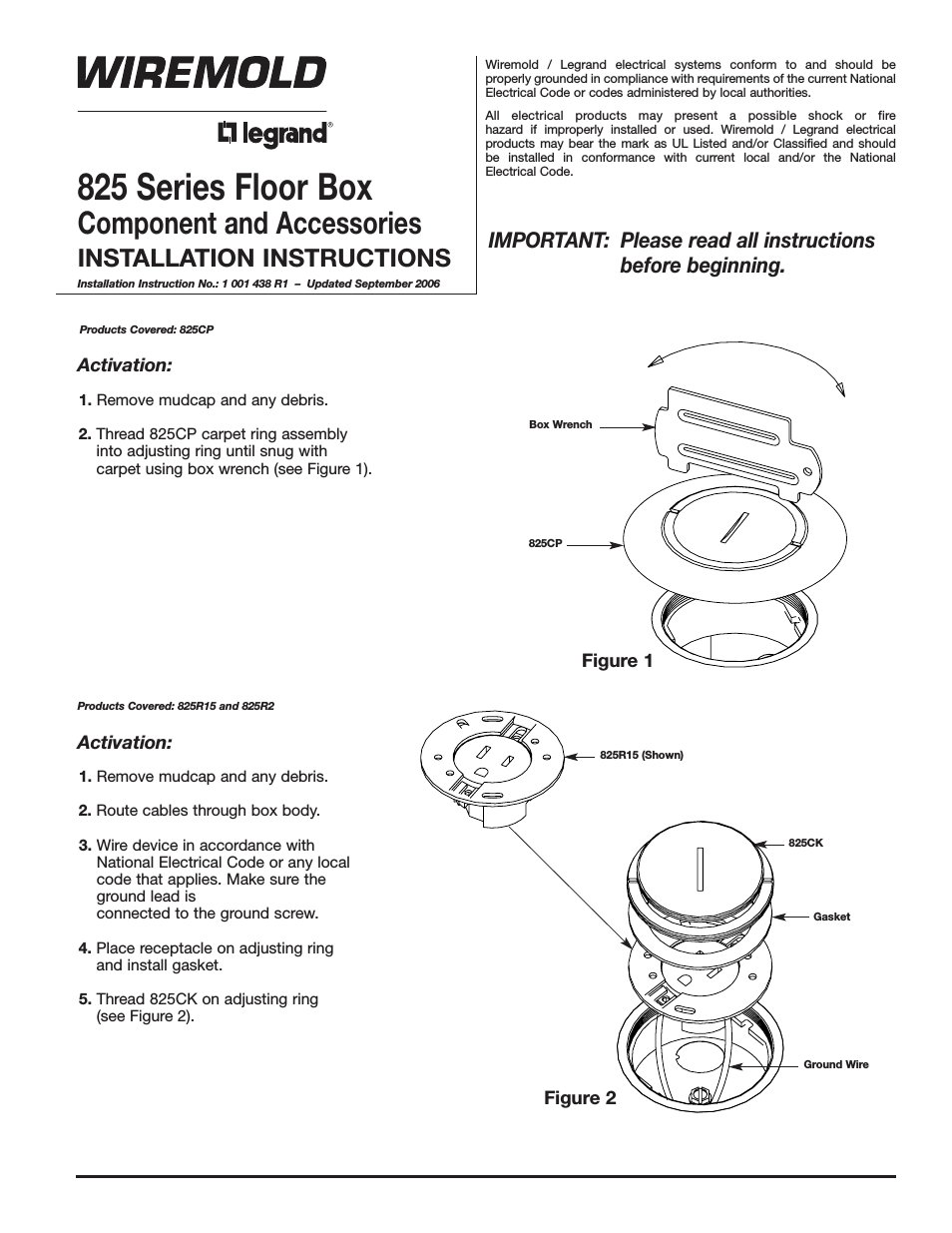 825 Series Floor Box