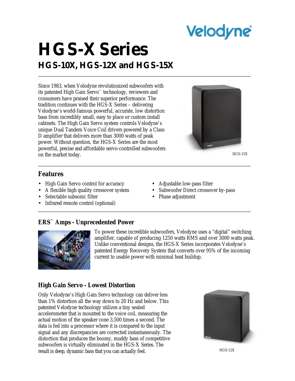 HGS-X SERIES HGS-10X