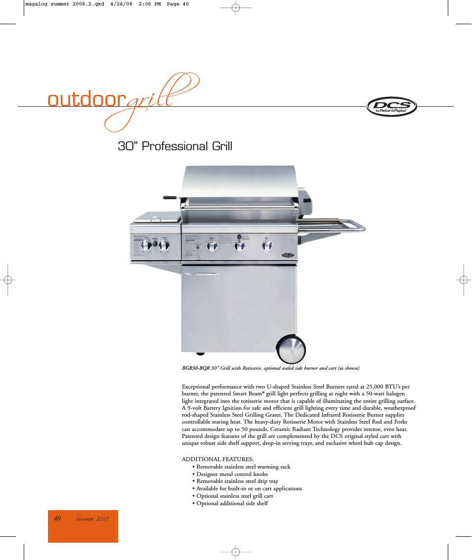 30" Professional Grill OGP30iN