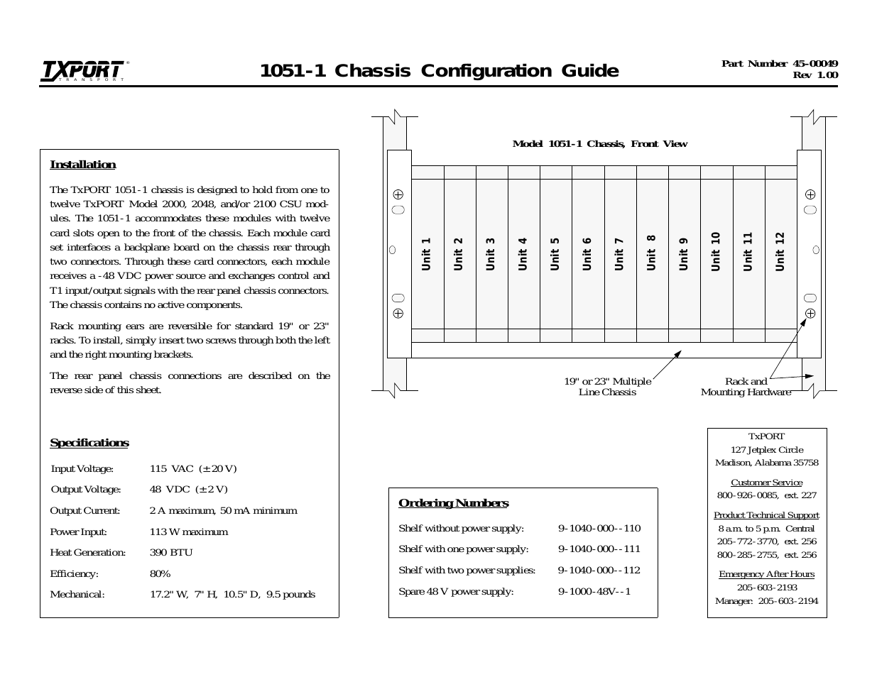 1051-1 Chassis (CG) Configuration/Installation Guide