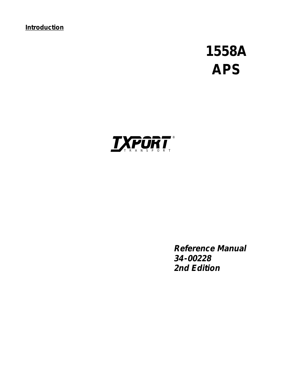 1558A (34-00228) Product Manual