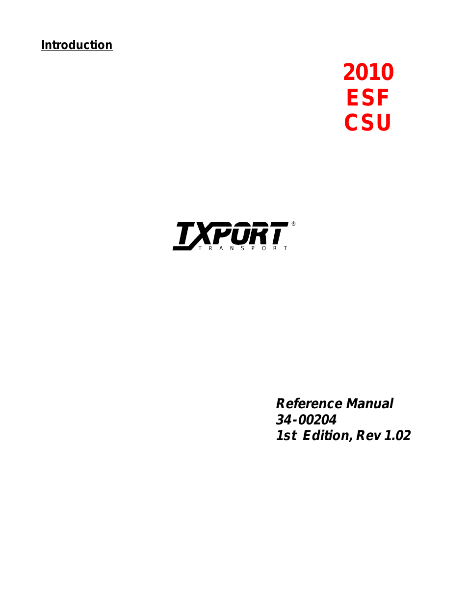 2010 (34-00204) Product Manual