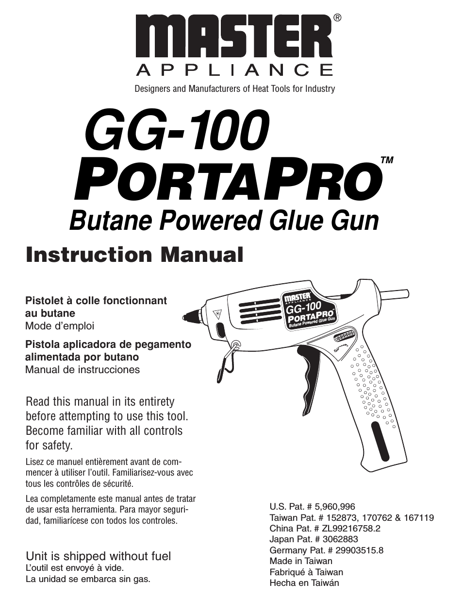 GG-100 Butane Powered Glue Gun