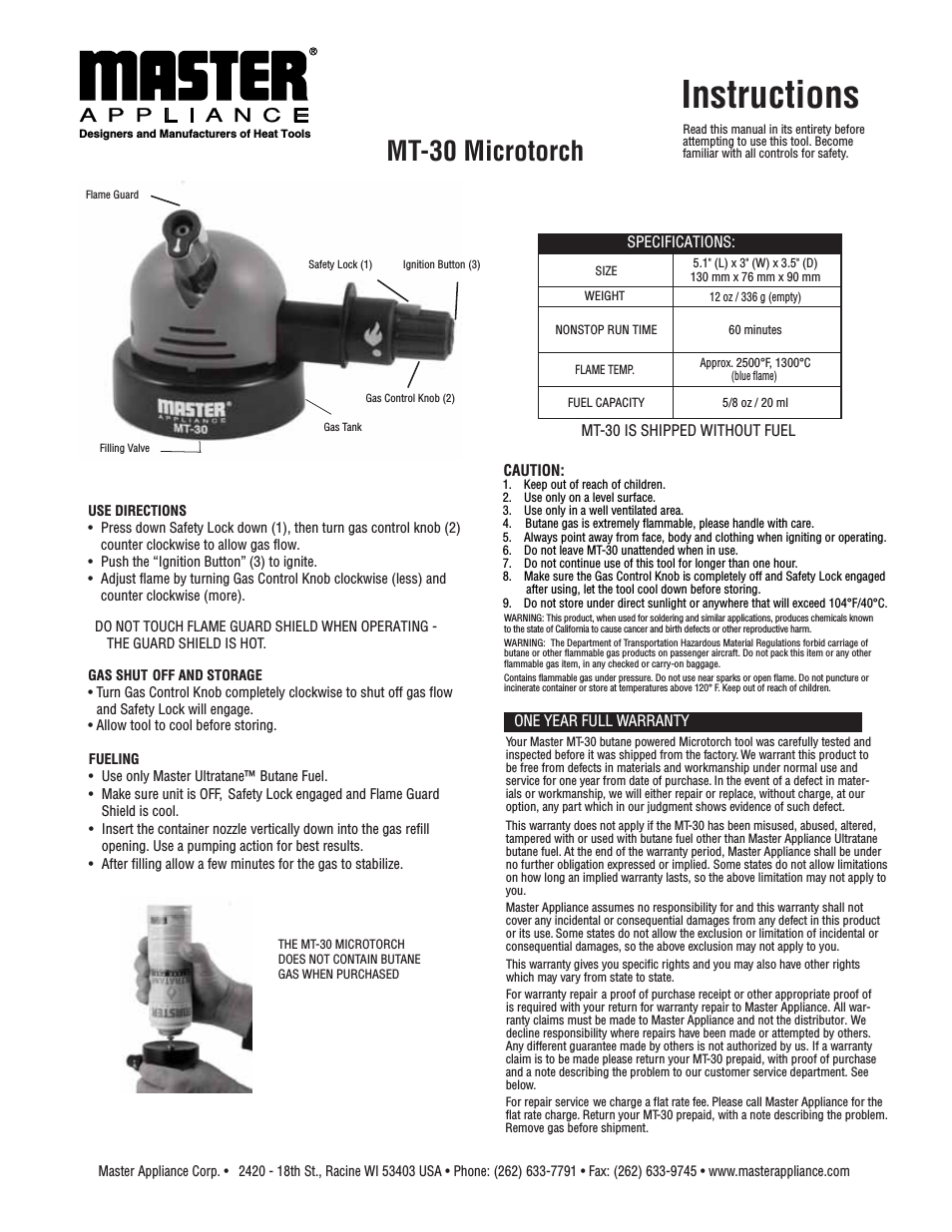 MT-30 Master Microtorch