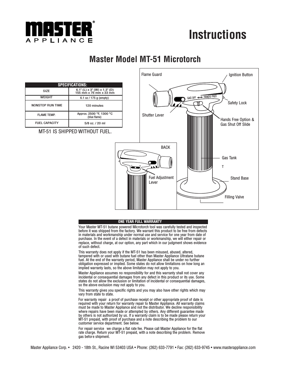 MT-51 Master Microtorch