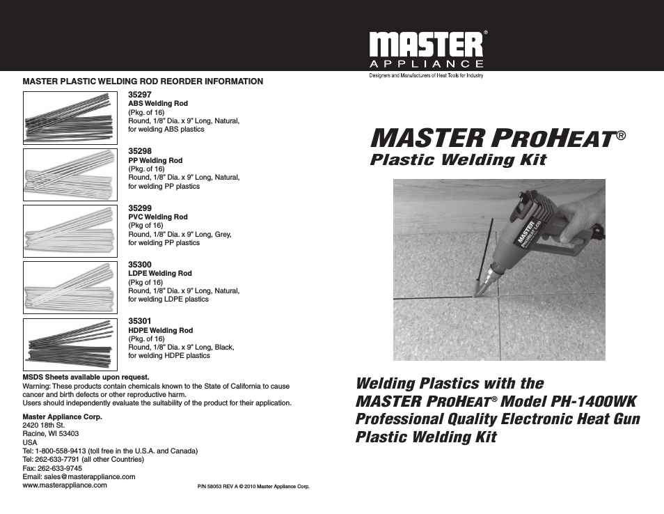 PH-1400WK Master Proheat Plastic Welding Kit