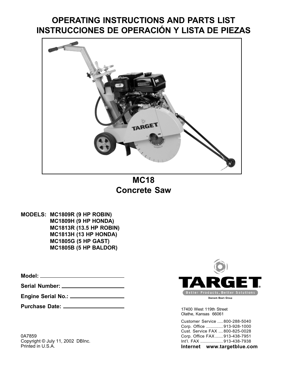 MC18 Concrete Saw MC1809R
