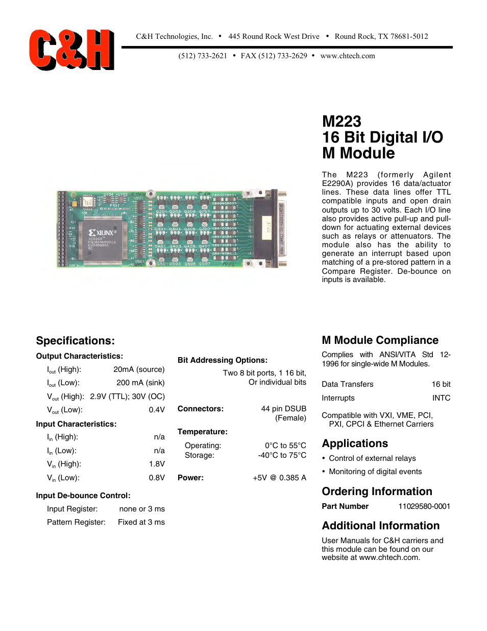 16 Bit Digital I/O M Module M223