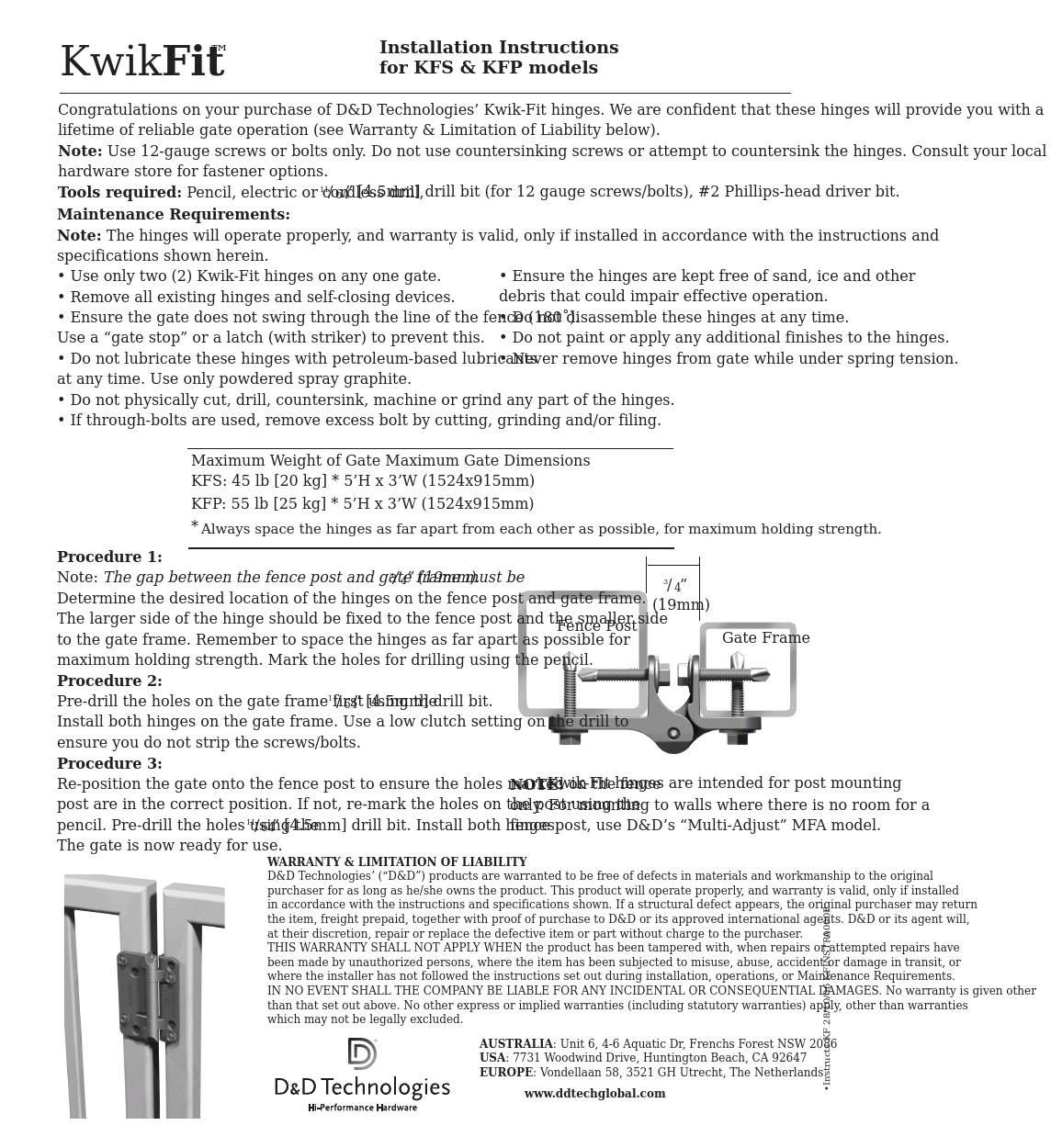 KwikFit Fixed Tension KFS & KFP