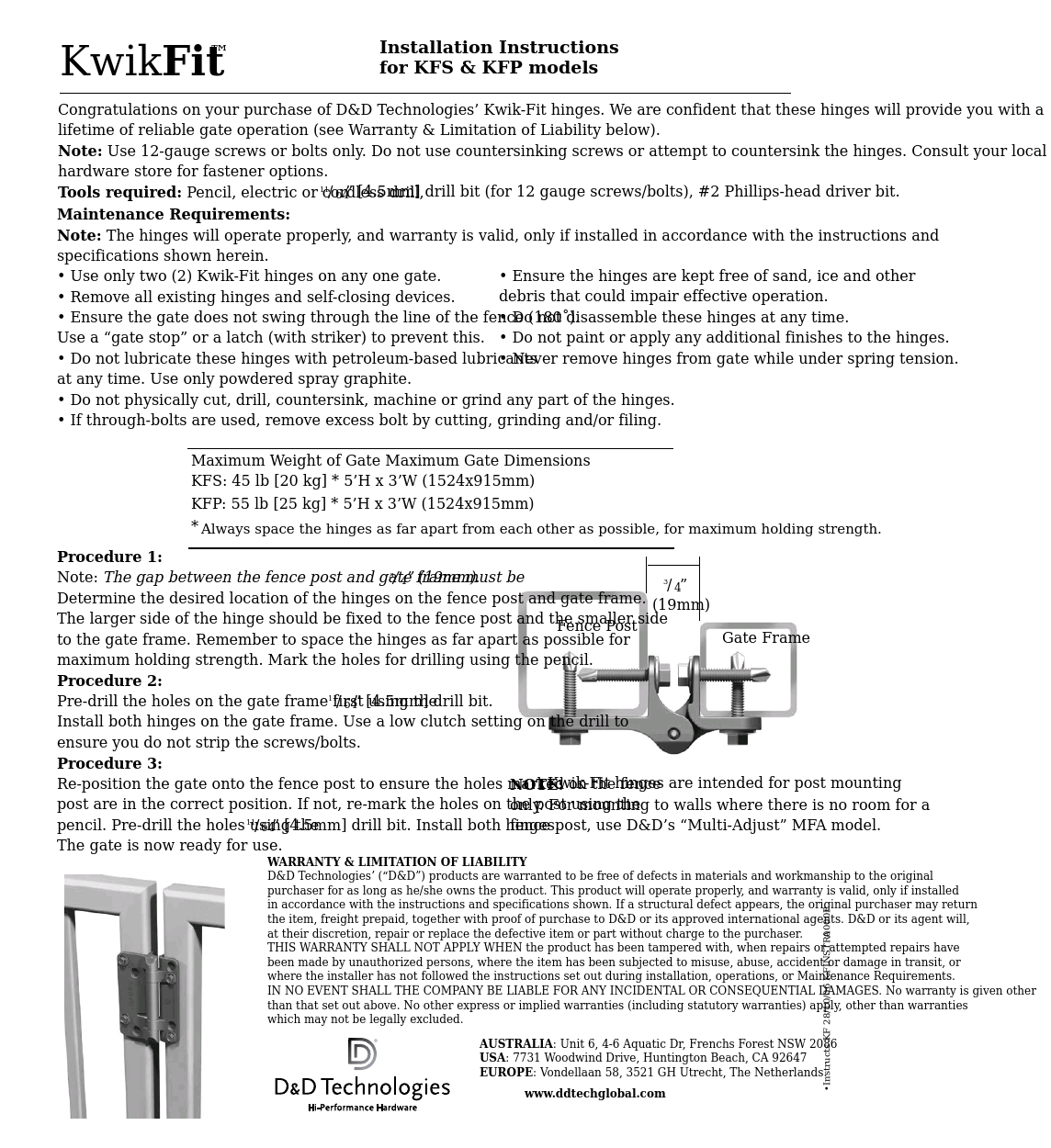 KwikFit Plain Pivoting KFS & KFP