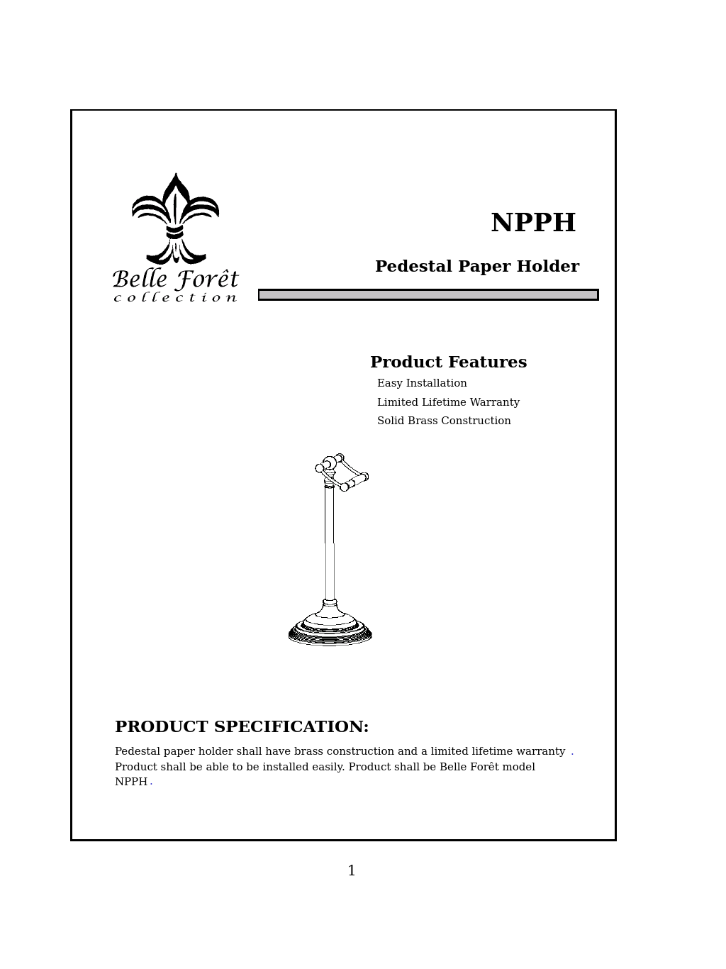 Belle Foret NPPH Pedestal Paper