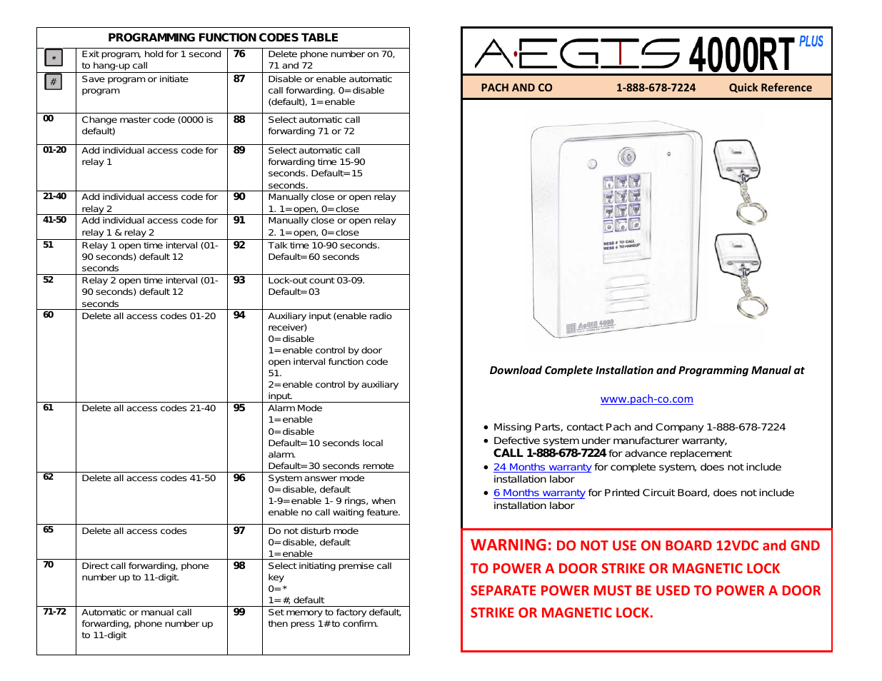 AeGIS 4000RTP Quick Guide