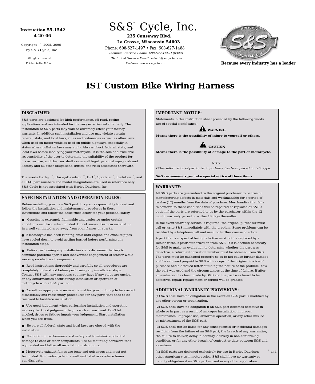 IST Custom Bike Wiring Harness