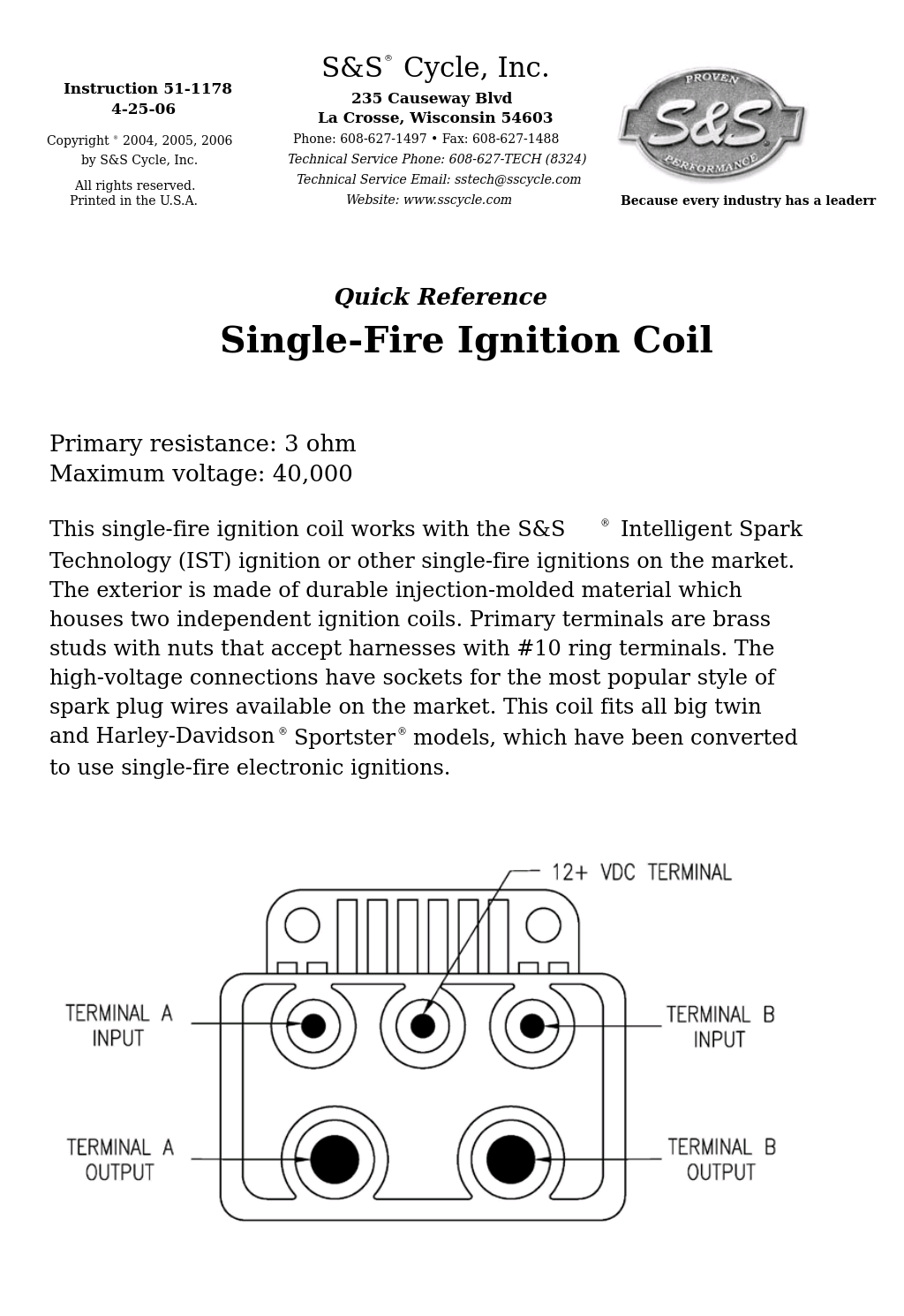 Single-Fire Ignition Coil