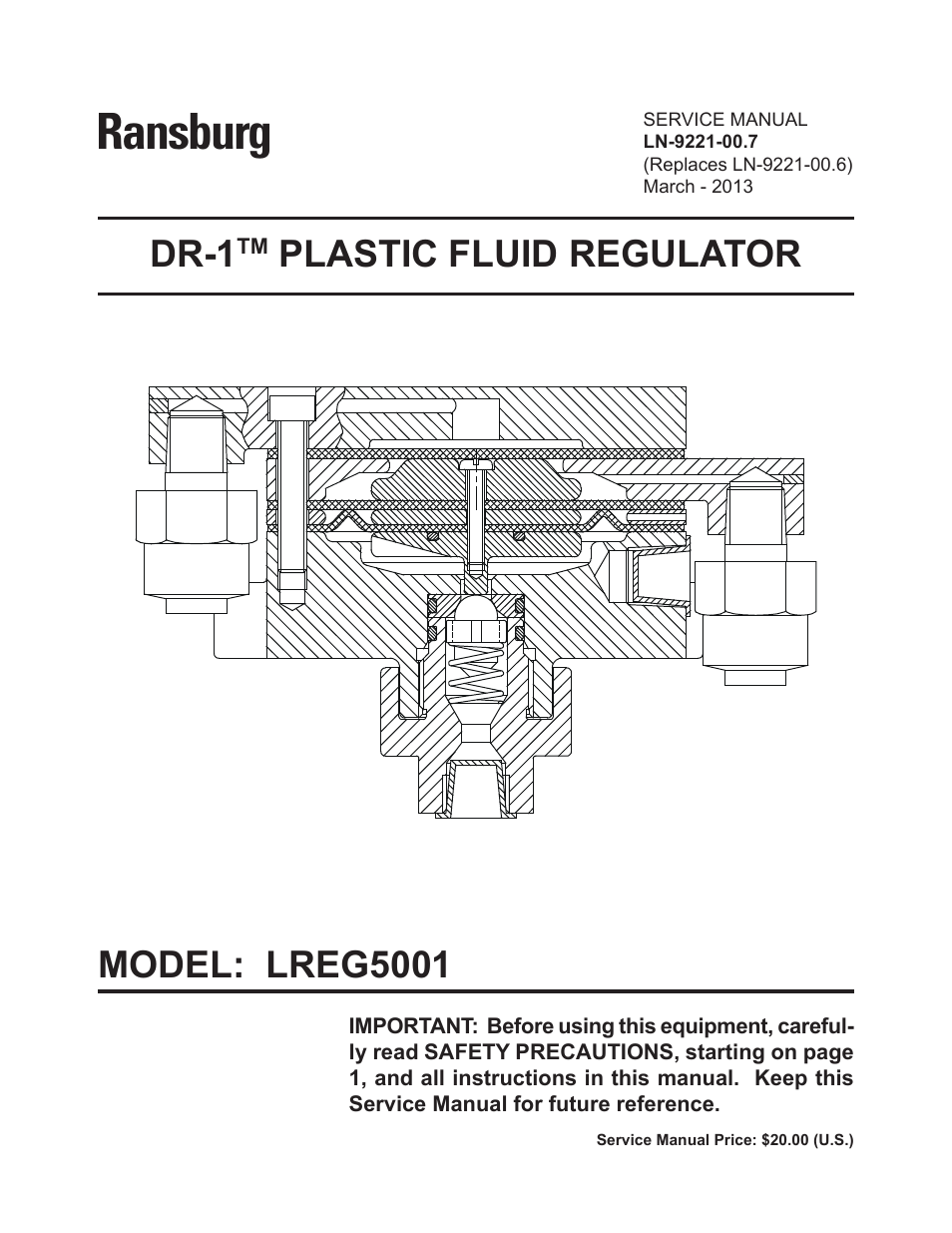 DR-1 Plastic Fluid Regulator LREG5001