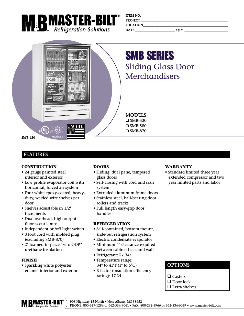 Sliding Glass Door Merchandise SMB-870