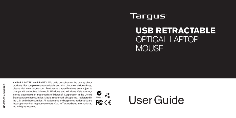 USB Retractable Optical Laptop 410-2095-001A