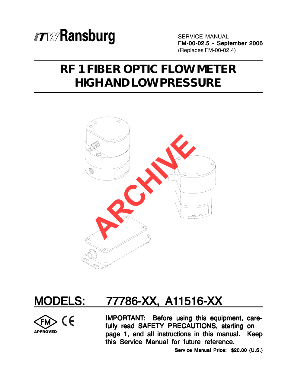 RF1 FiberOptic Meter 77786-XX, A11516-XX