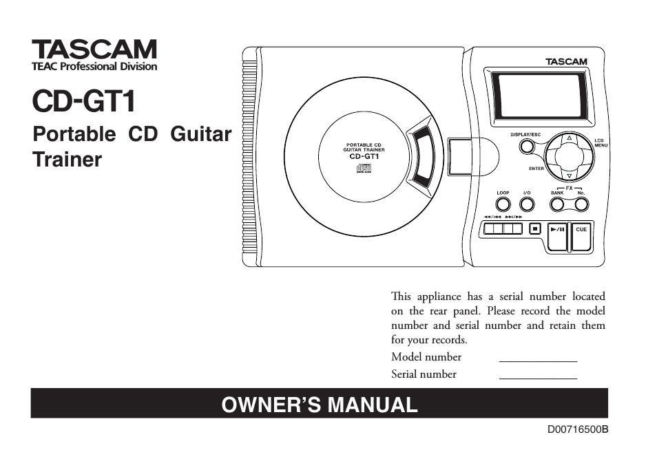 PORTABLE CD GUITAR CD-GT1