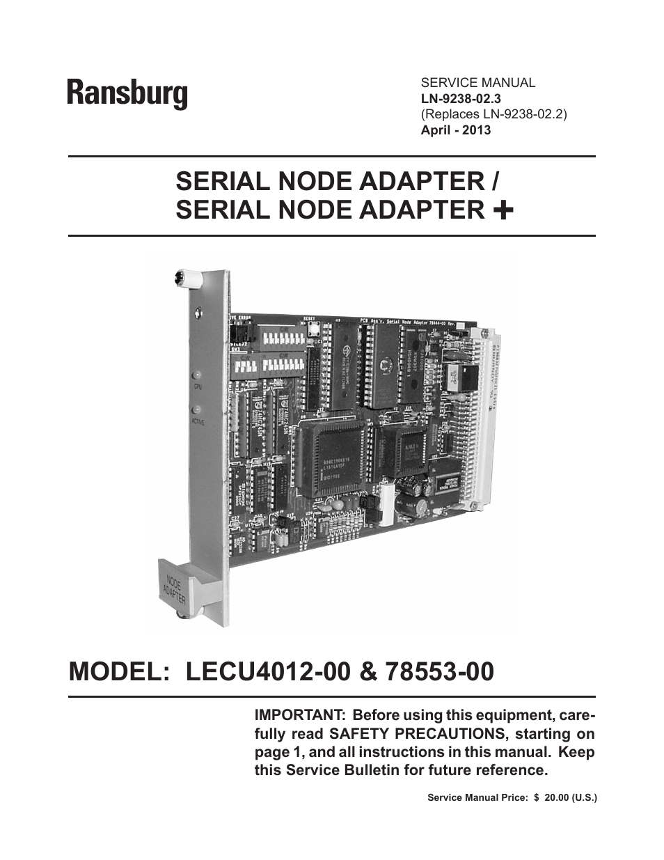 Serial Node Adapter LECU4002_78553