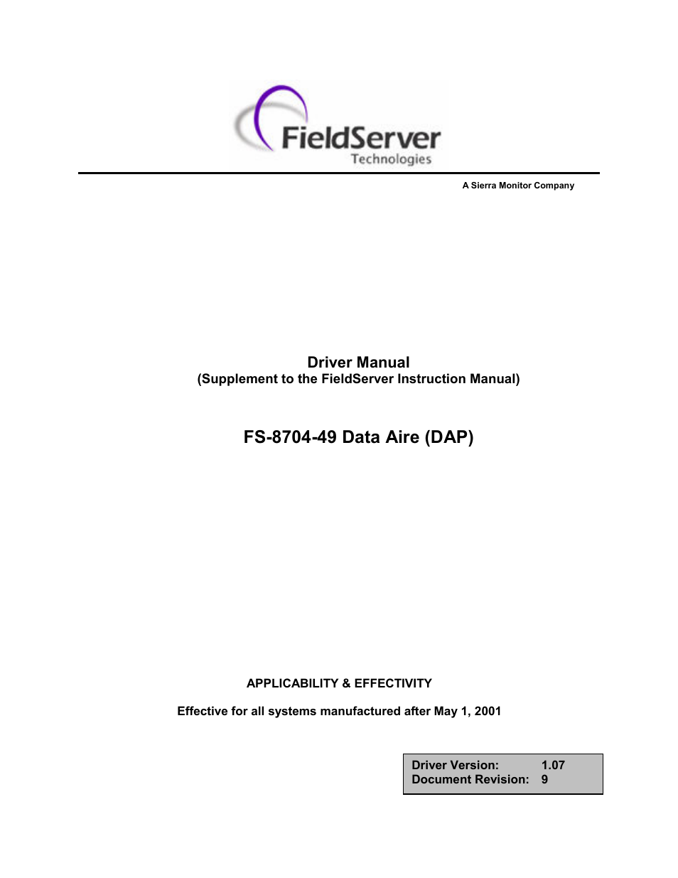 Data Aire (DAP) FS-8704-49