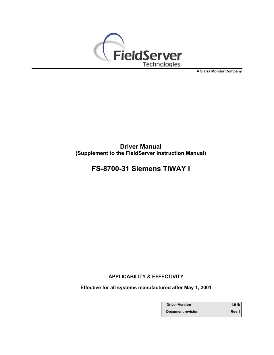 SIEMENS TIWAY I FS-8700-31
