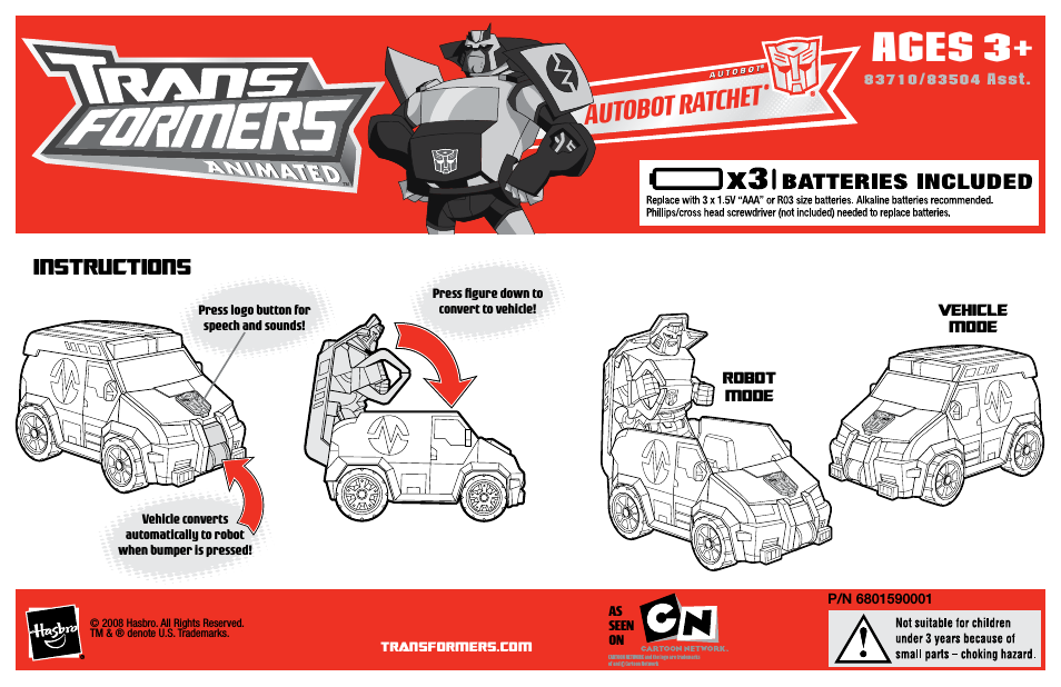 Transformers Animated Autobot Ratchet 83710