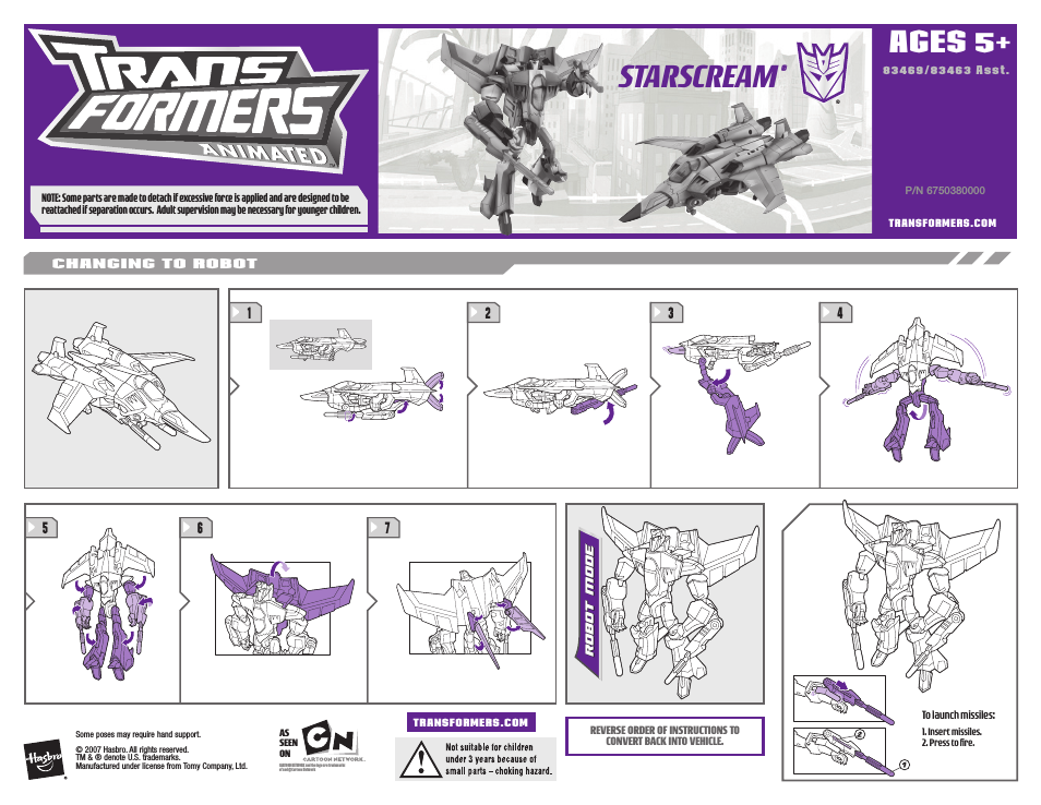 Transformers Animated Starscream 83469/83463