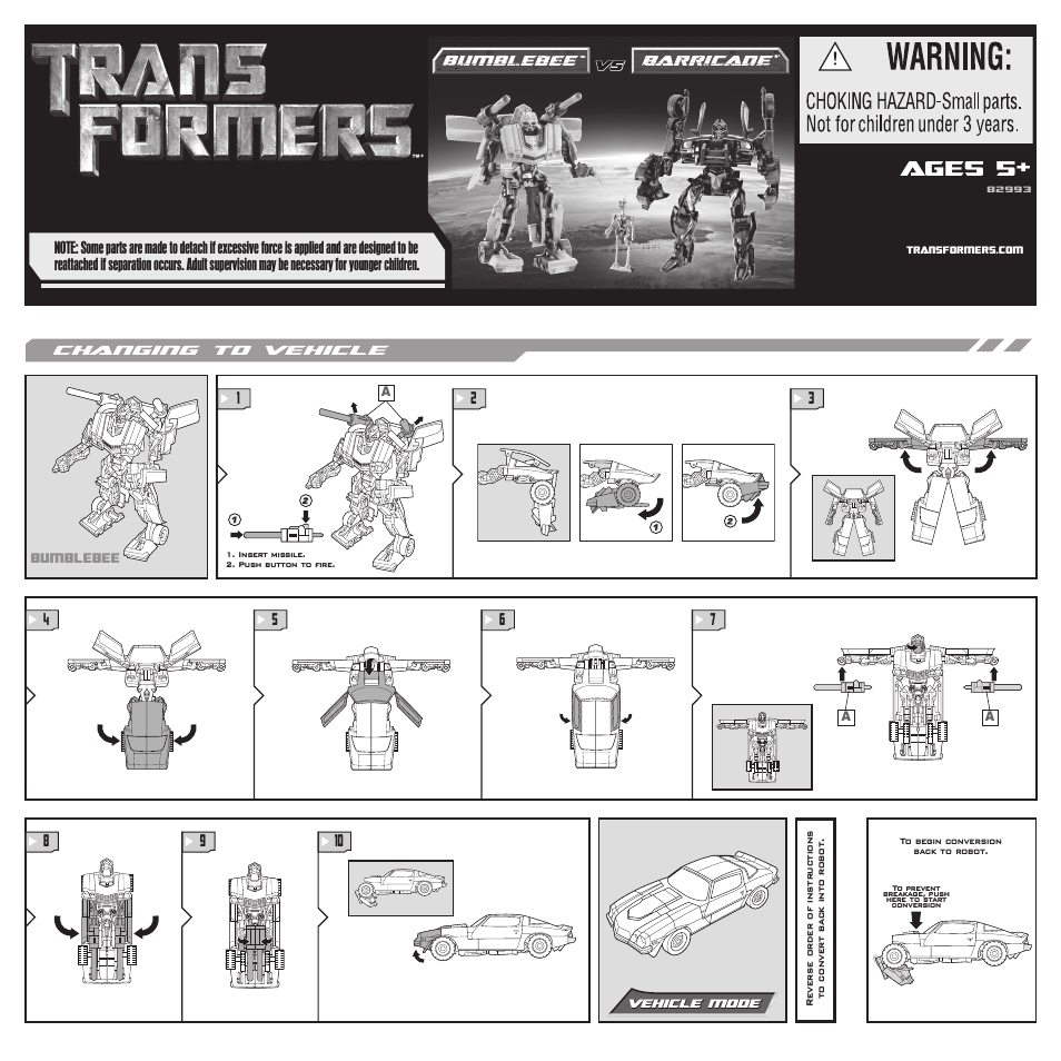 Transformers Bumblebee vs Barricade 82993