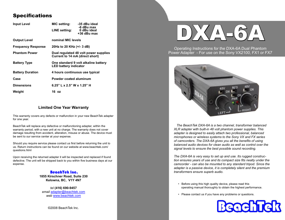 Phantom Adapter DXA-6A