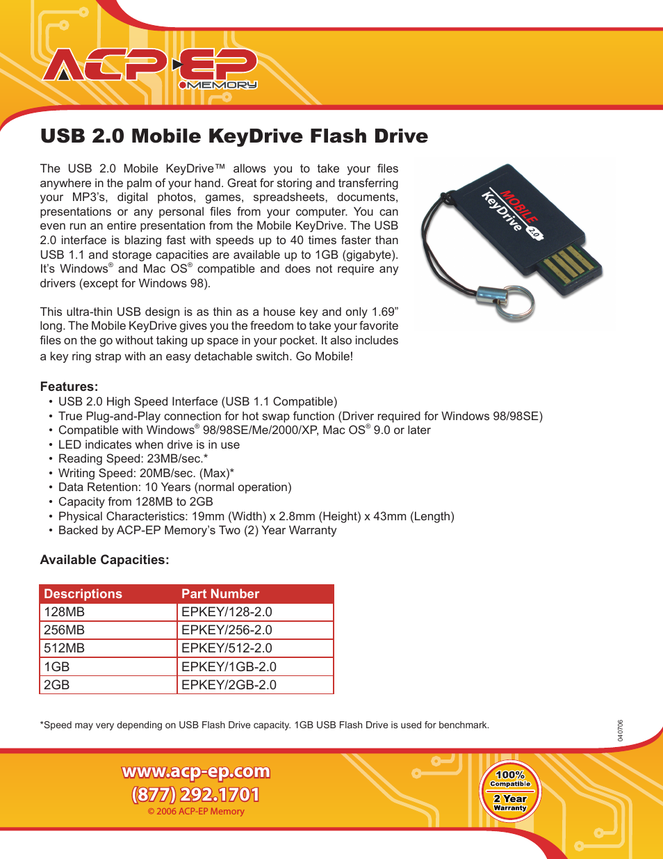 KeyDrive EPKEY/1GB-2.0