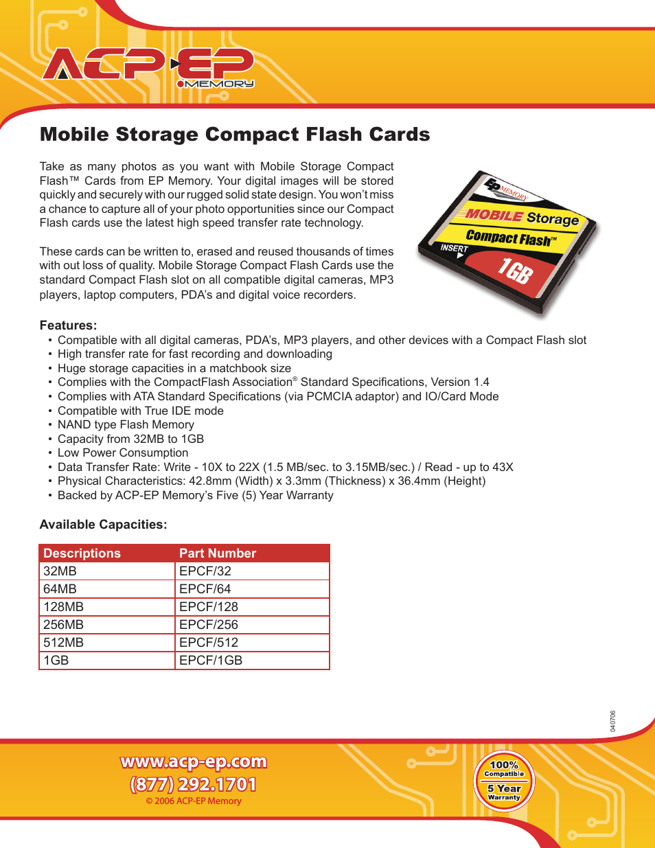 CompactFlash EPCF/128