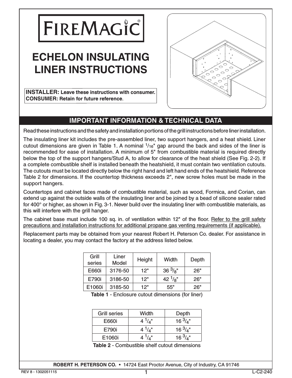 Echelon Insulating Liner