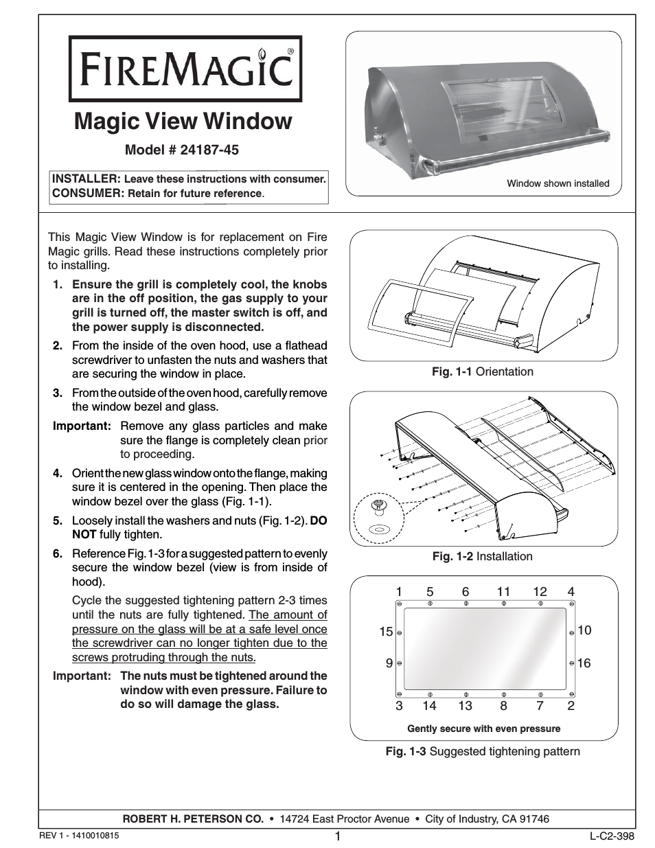 24187-45 Magic View Window Replacement
