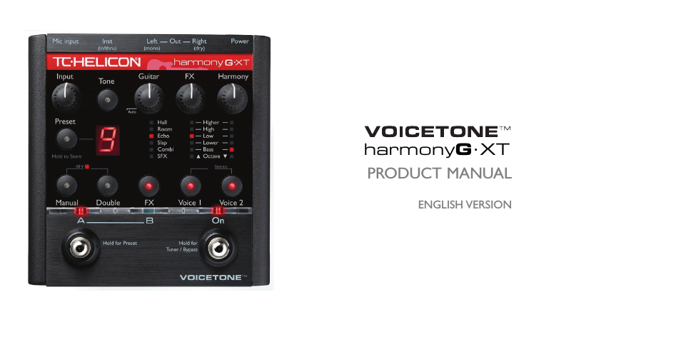 VoiceTone Harmony-G XT Manual