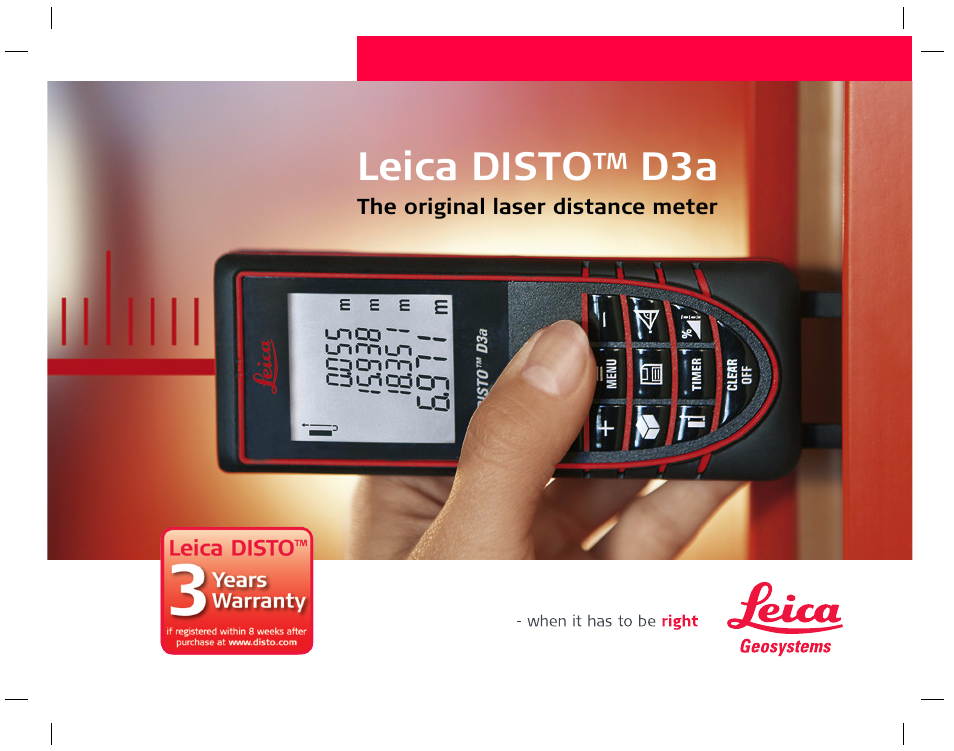 Leica DISTO D3a - User Manual