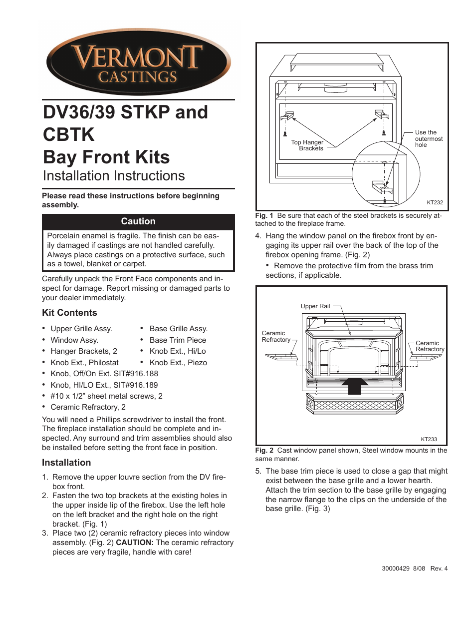 Bay Front Kits DV36/39