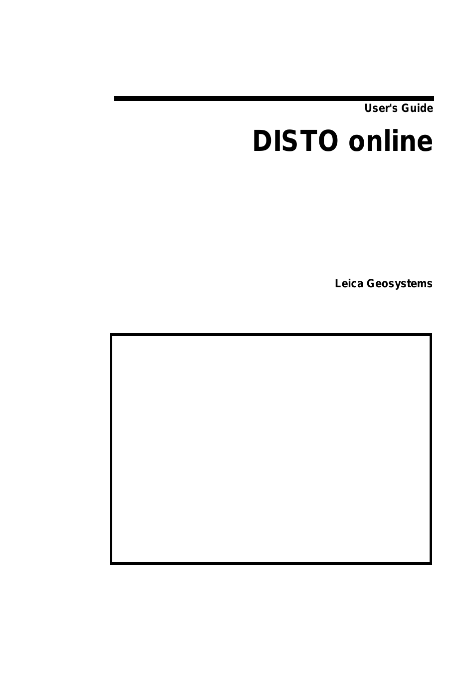 Leica DISTO - online program manual