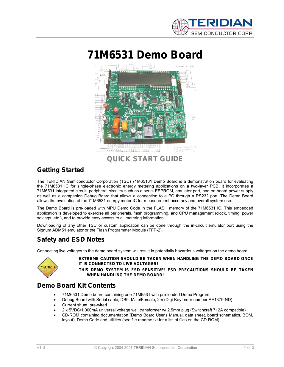 71M6531 Demo Board