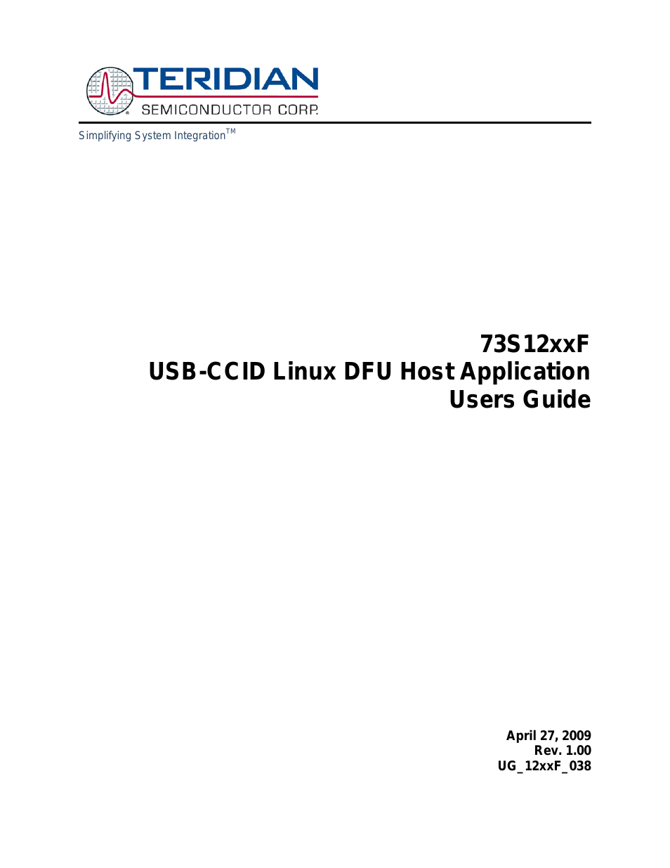 73S12xxF USB-CCID Linux DFU Host Application