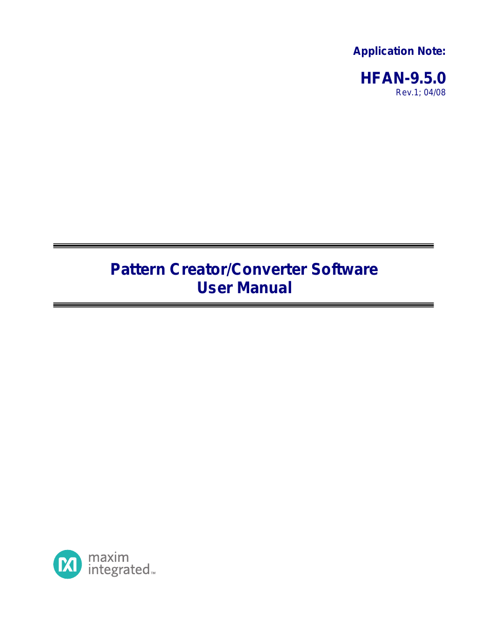 HFAN-09.5.0: Pattern Creator/Converter Software