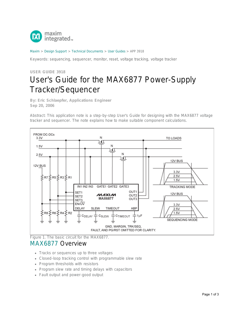 MAX6877 Power-Supply Tracker/Sequencer
