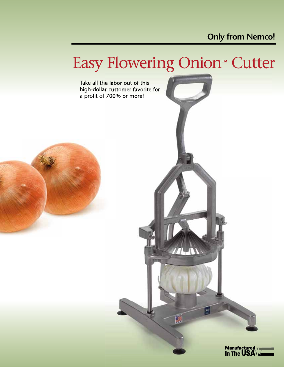 Easy Flowering Onion Cutter - Spec Sheet