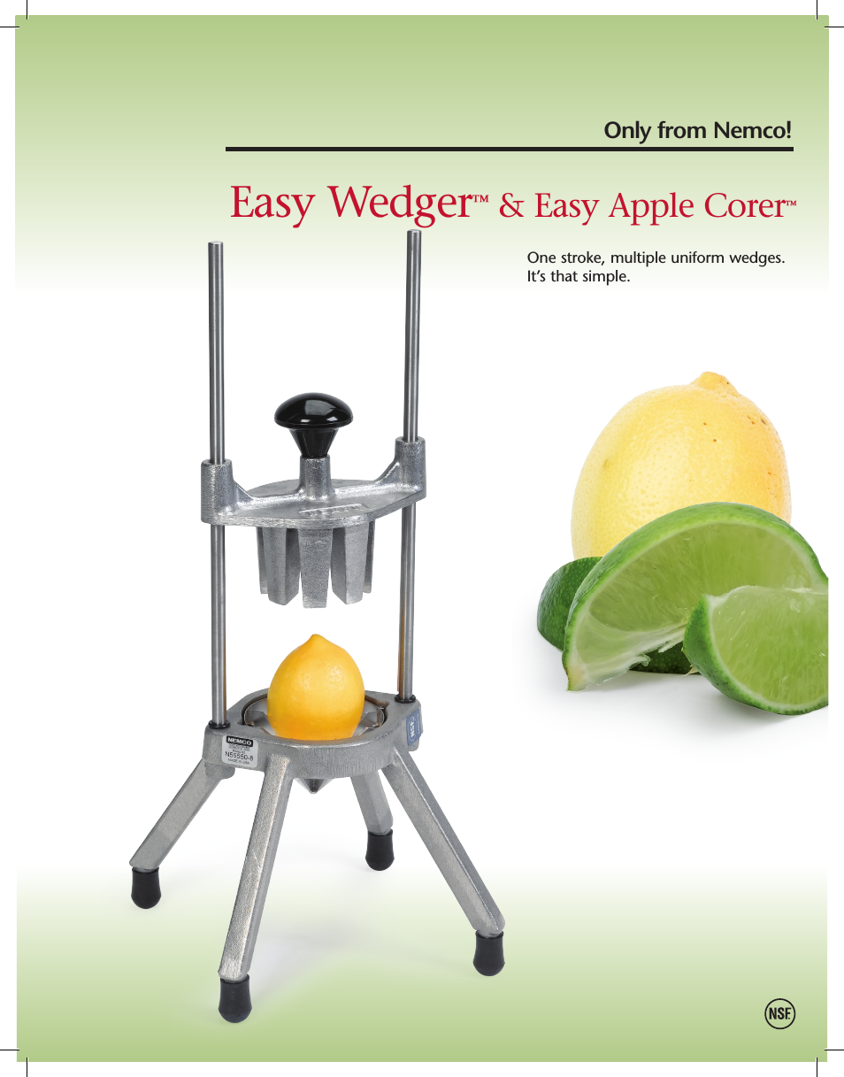 Easy Wedger & Easy Apple Corer - Spec Sheet