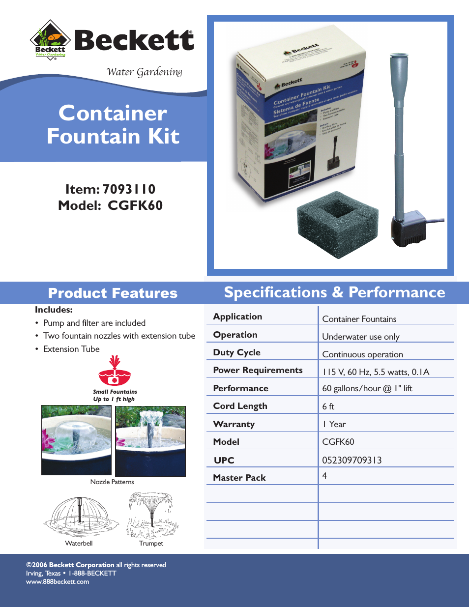 Container Fountain Kit CGFK60