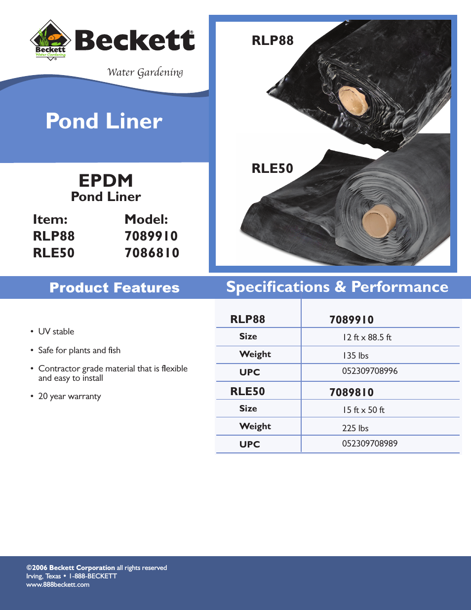 EPDM Pond Liner 7086810