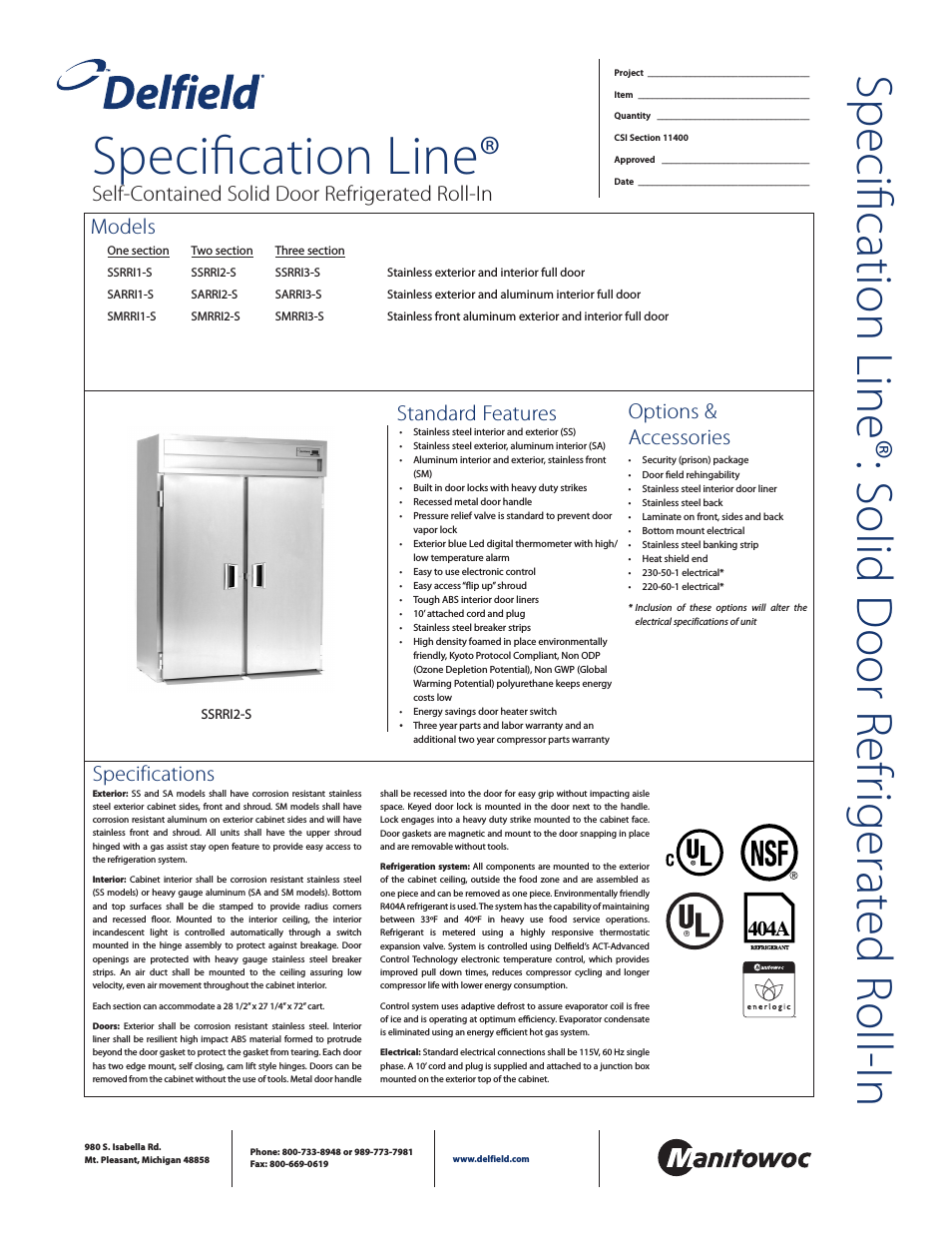 Specification Line SARRI1-S