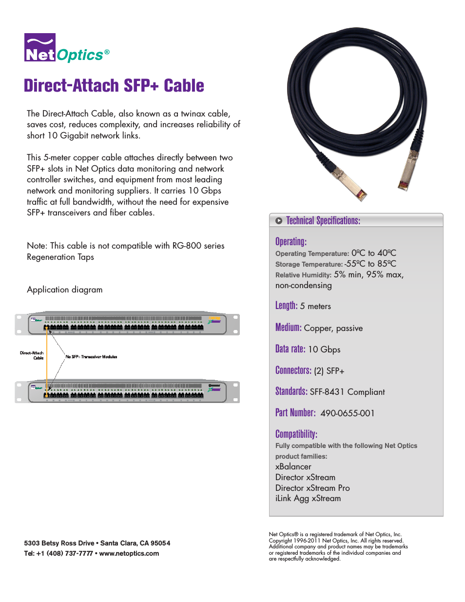 Direct-Attach SFP+ Cable