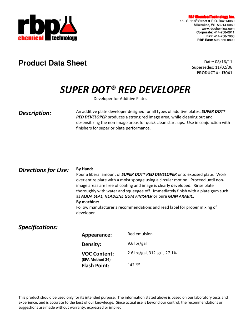 J3041 SUPER DOT RED DEVELOPER