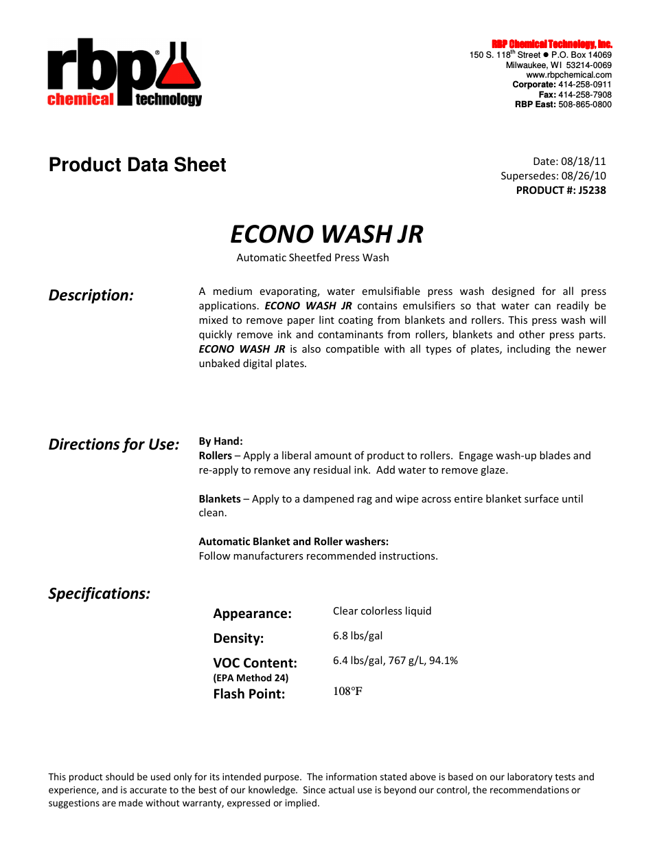 J5238 ECONO WASH JR